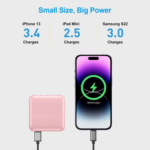 Portable Charger with Built-in Cable, 12000mAh 22.5W Fast Charging Power Bank, USB C Input/Output with Smart LED Display