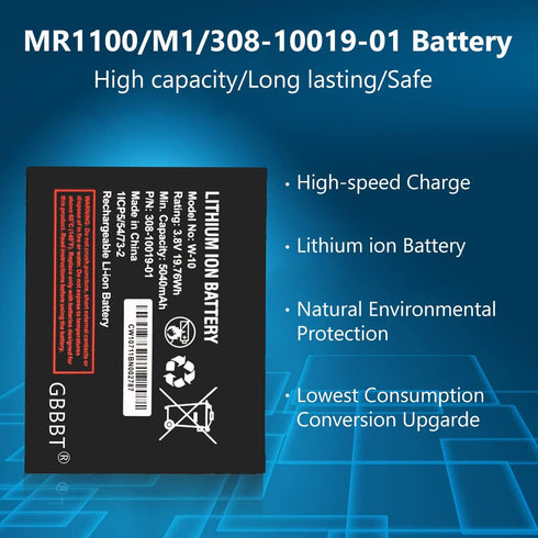 W-10 Battery, 5040mAh 3.8V Replacement for Netgear MR1100 AT&T Nighthawk M1 Mobile Hotspot Router