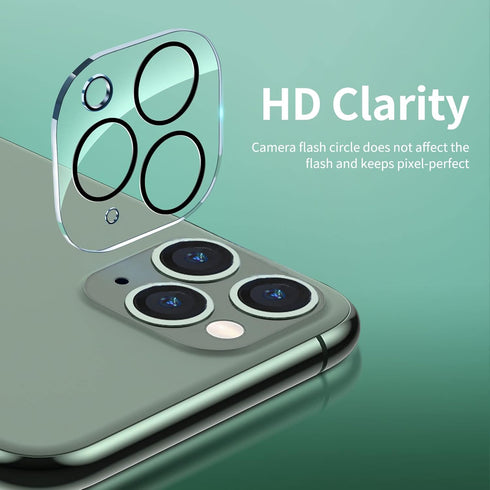 NEW'C 4 Pack, 2 Pack Screen Protector for iPhone 11 Pro Max + 2 Pack Camera Lens Protector, Case Friendly