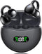 Open Ear Earbuds, Bone Conduction Headphones, Wireless Clip On with Charging Case, 42 Hours Playtime, Black