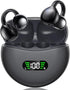 Open Ear Earbuds, Bone Conduction Headphones, Wireless Clip On with Charging Case, 42 Hours Playtime, Black