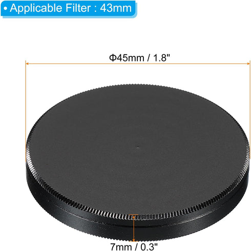 PATIKIL 43mm Lens Cap, Camera Lens Cap Cover Universal Lens Filter Stack Cap Front Metal Protective Case Cover with Cleaning Cloth for Photography Camera Filter