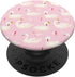 Cute Swans White with Feathers and Crowns Pattern on Pink PopSockets PopGrip for Phones & Tablets