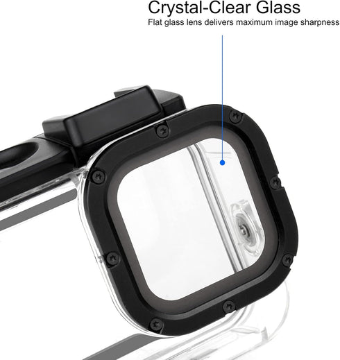 Standard Protective Waterproof Dive Housing Case for GoPro Hero 9, 10, 11, 12, Up to 45 Meters, Transparent