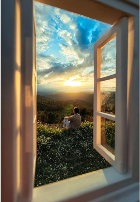 Generic (2) Creative Window Photograph Props, Portable Creative Window Frame Photography Props, Travel Photos