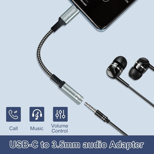 USB Type C to 3.5mm Female Headphone Jack Adapter, (2 Pack) USB C to Aux Audio Dongle Cable Cord Compatible for iPhone 15/15 Pro/15 Plus/15 Pro Max, iPad Pro Samsung Galaxy S20 S21 S23 S23+
