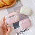 Olytop Cute Glitter Airpods Pro 2nd/1st Generation Case with Cleaner Pen, Pink Shell Pattern Cover for Women