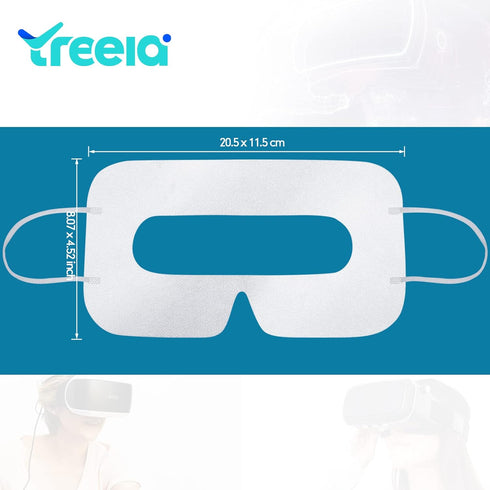 200 Pcs Disposable VR Face Mask, Breathable Nonwoven Fabric Sanitary Cover Eye Mask for VR, White