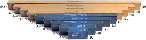 RIVECO 2 8U 3.0 mm PCS Rack Rails, Tapered Holes Rack Mount Rails for Recording & Network Wooden Cabinet Mounting