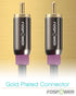 (6 24K FosPower Subwoofer Cable FT) RCA to RCA Audio Stereo Cable, Male to Male - Dual Shielded Cord | Gold Plated
