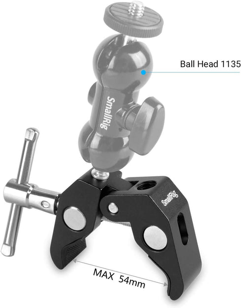 SmallRig Super Clamp (2 Pack), Magic Arm Clamp for DJI Ronin, Camera Monitor, LED Light