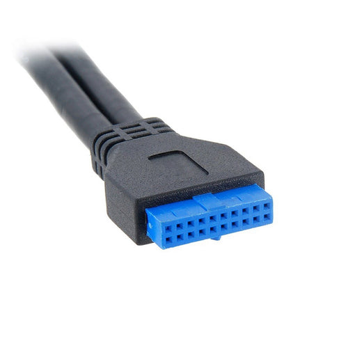 chenyang USB 3.0 Front Panel Header 19/20Pin, 1 Male to 2 USB 3.0 Female Panel Port Extension Cable with Mount Screw