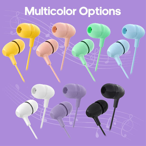 Kids Earbuds Bulk, 30 Pack Macaron Colors Mixed, Durable Earphones for Schools, Classrooms, and Gifts