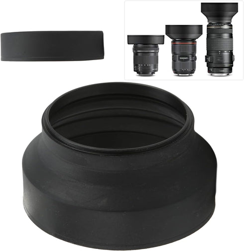 77mm Rubber Lens Hood, 3 In1 Universal Collapsible Camera Lens Hood with 3 Adjustable States (82mm)