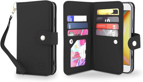 Gear Beast Flip Cover Dual Folio Case for iPhone Xs MAX, Slim Protective PU Leather Wallet Case with 7 Slot Card Holder
