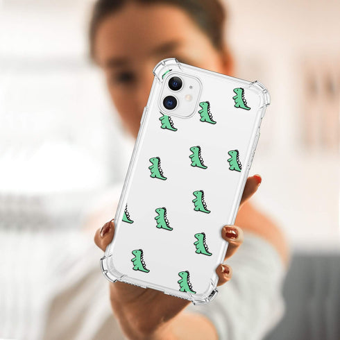 YESPURE Clear Case for iPhone 11, Cute Dinosaur Pattern, Soft Transparent Slim Cover for Kids and Women