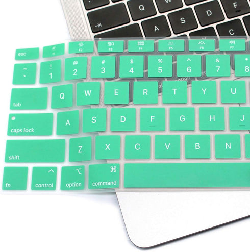 Se7enline Compatible with MacBook Air Keyboard Cover, 13 inch for MacBook Air 2018-2024, Clover/Aqua Green