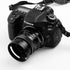 72mm Hollow Lens Hood Universal Metal Vented Tilted Curved Sunshade with Centre Pinch Lens Cap for Cameras
