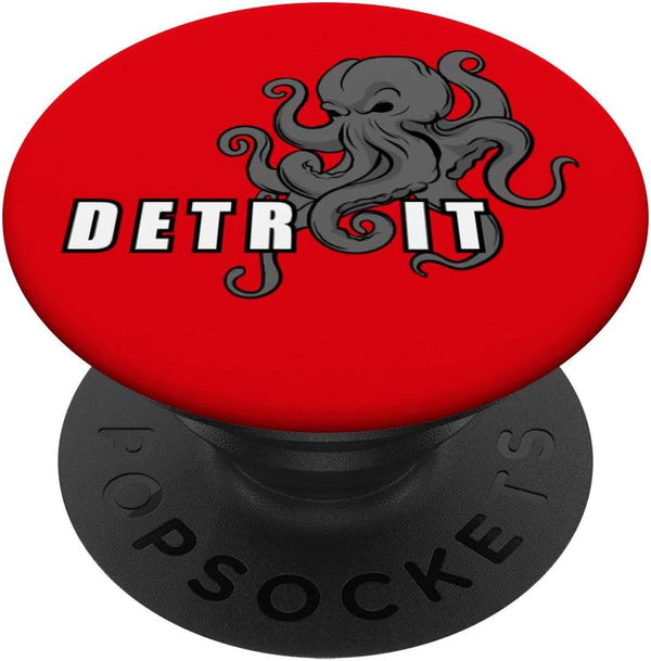 Detroit Michigan Octopus Kraken Downtown Motor City PopSockets PopGrip: Swappable Grip for Phones & Tablets