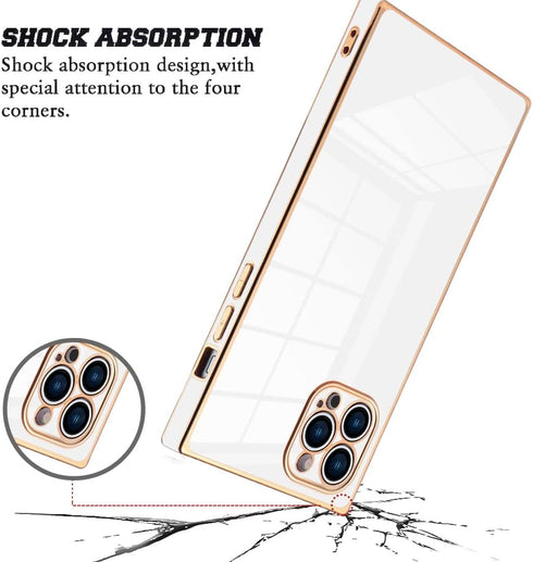 KANGHAR Case for iPhone 13 Pro Max Luxury Cute Plating Electroplated Design Full-Body Anti-Scratch Shockproof Bumper