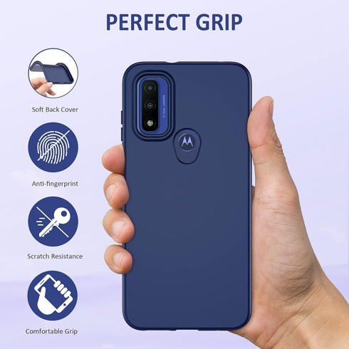 PUJUE Motorola Moto-G Pure Phone Case: G Play 2023 | G Power 2022, Rugged Bumper Silicone Matte 360 Full Protection,