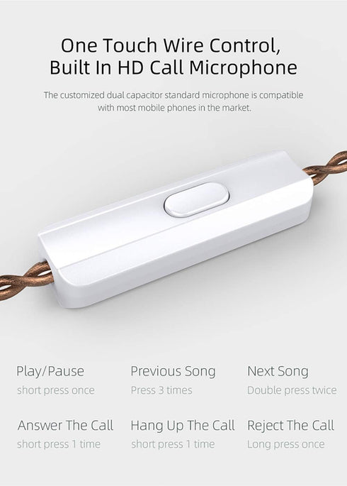 KZ EDX in-Ear Monitors, HiFi Stereo Stage/Studio IEM Wired Noise Isolating Sport Earphones with Detachable Cable 2Pin
