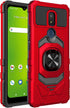 Cricket Icon 3, Splendor, AT&T Motivate 2 Case - Shockproof Protective Phone Case with Ring Stand - RS7 Red