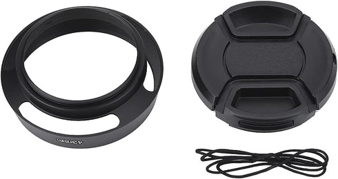 Camera Lens Hood,43mm Black Metal Lens Hood with Plastic Lenses for Leica Photography Accessory