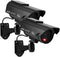 Solar Powered Bullet Dummy Fake CCTV Dome Camera with Flashing Red LED Light & Warning Security Alert Sticker