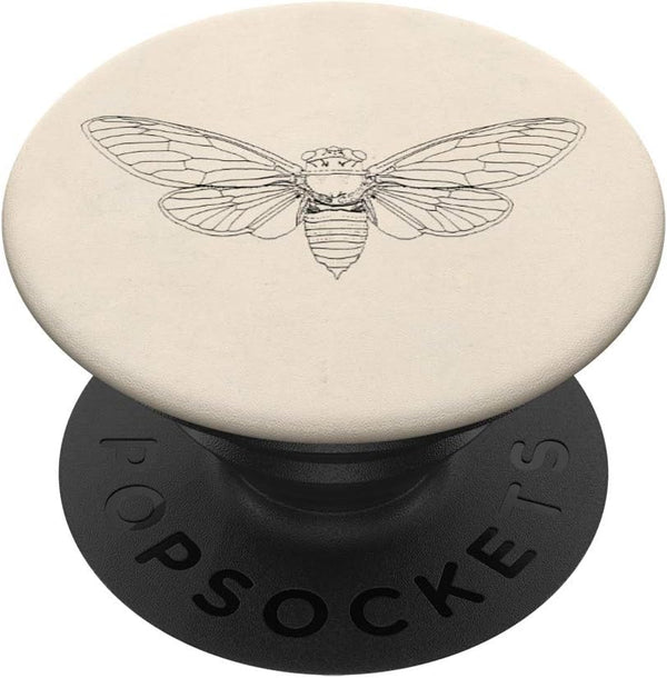 PopSockets PopGrip: Swappable Grip for Phones & Tablets, Brood X Cicada 2021 Simple Minimal Cicada Illustration