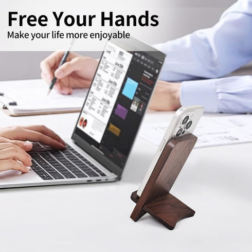 3D MAGIC 2 Cell Phone Stands, Desktop Stand, Luxury Nature Wood Simple Phone Stand, Compatible with iPhone & All Cell