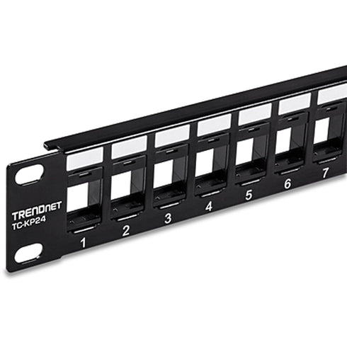 24-Port 1U 1U 19" Recommended TC-K25C6 TC-K50C6 Cat6 TC-KP24 TRENDnet Blank Keystone Patch Panel, Metal Rackmount