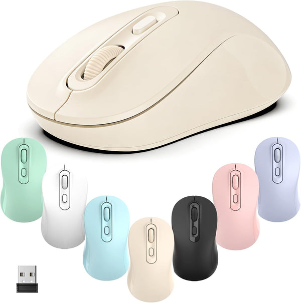 TvvTvvT Wireless Mouse, 2026 New Model, Silent Click Ergonomic Design, Portable, 4 Buttons,