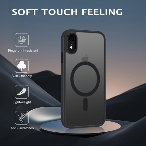 Telaso iPhone XR Case - Shockproof, Anti-Scratch, Matte Black, Full Body Protection, Compatible with MagSafe Charging.