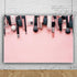 XMJJKUF 8x6.5ft Set Polyester Makeup Tools Backdrop Pink Makeup Backdrop Brush Lipstick Eyeshadow Photography