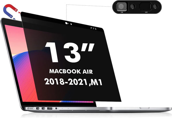 PYS MacBook Air 13 inch Privacy Screen, Compatible with MacBook Air 13.3' (2018-2021), Anti Glare