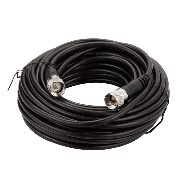 RG8x Coaxial Cable - 50ft UHF PL259 Male to Male Low Loss CB Antenna Cable for HAM Radio