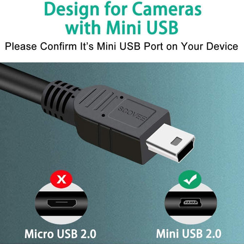 10FT USB Camera Cable for Canon Rebel/PowerShot/EOS/DSLR/ELPH Digital Cameras, Transfer Wire Data Cable