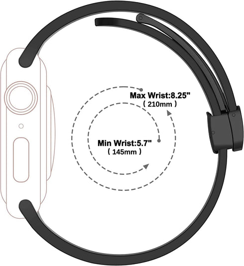 Compatible for ITOUCH AIR 4 Bands, 24mm Soft Silicone Magnetic Buckle Sport Wristband Replacement for 41mm/46mm