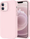 LOVE 3000 Chalk Pink iPhone 12/iPhone 12 Pro Case, Shockproof Silicone with Soft Anti-Scratch Microfiber Lining, 6.1"