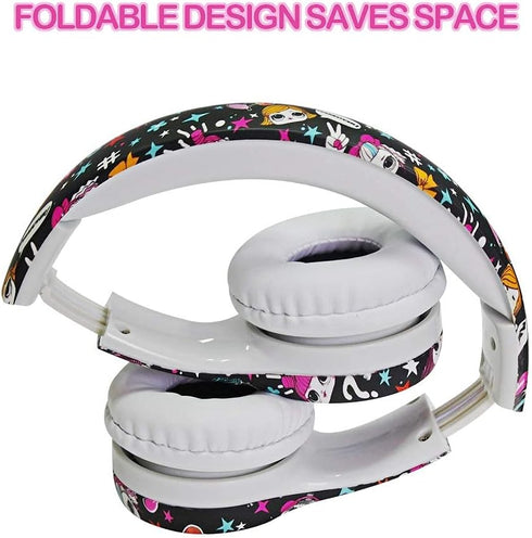 Girls Headphones for Kids, Toddler Headphones with Mic, Audio Sharing Port, Volume Limiting for Boys and Girls, School