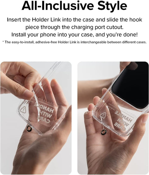 Ringke Holder Link Clear, Strap + Phone Tether Tab, Phone Lanyard for Universal Cell Phone, Crossbody Phone Strap