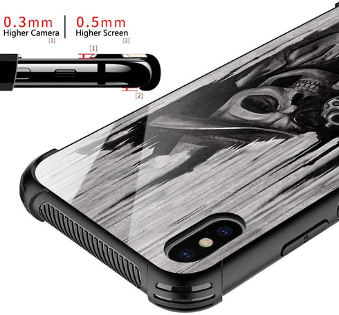 CARLOCA iPhone XR Case,Western Cowboy Skull iPhone XR Cases for Girls Boys,Graphic Design Shockproof Anti-Scratch Hard Back Case for Apple iPhone XR