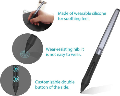 HUION PW100 H640P H950P H1060P H610Pro V2 HS610 HS64 H420X H580X H610X Battery-Free Stylus for Inspiroy Graphics Tablet