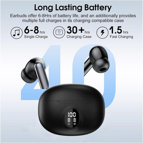 MOYAWSDGN 5.4 120H Playtime,IPX7 Headset Wireless Earbuds, Bluetooth Headphones Ear Buds With Bass Stereo Sound Noise