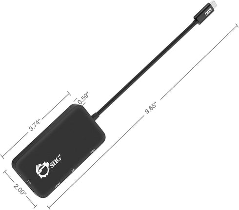 SIIG USB C to 4K HDMI/DisplayPort/VGA/DVI Multiport Adapter - Thunderbolt 3 Compatible, 4 in 1