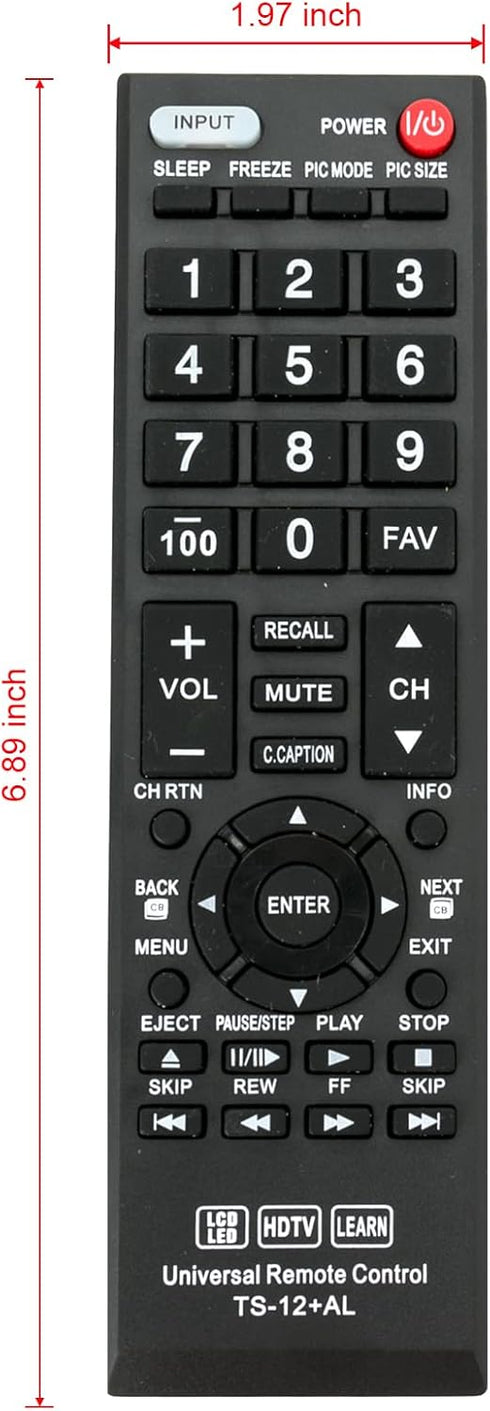 Replacement Remote Control for Toshiba LCD LED HDTV 3D 4K UHD Smart TVs CT-90325 CT-90326 CT-90329 CT-8037 CT-90302