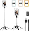 M MYBAT PRO 8" LED Selfie Light with Stand, Dimmable LED Light for Makeup/Live Stream, Tripod, Phone Holder & Wireless
