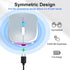 Wireless Bluetooth Mouse for iPad/MacBook Pro/Air/Laptop/PC, Rechargeable Silent Portable Slim (LED/Silver)