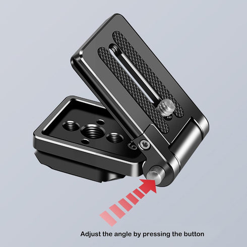 VEETALEE 1/4" 3/8" Foldable Camera L Bracket,Tripod Quick Release Plate, Aluminum Vertical Horizontal Switching Mount